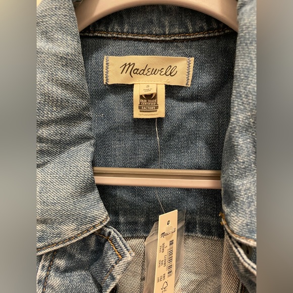 Madewell Denim Drawstring Military Shirt Jacket in Glenmar Wash nwot, - Picture 4 of 6